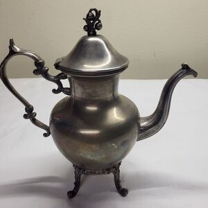 Antique Birmingham Silver Footed Coffee/Teapot BSC Silver On Copper